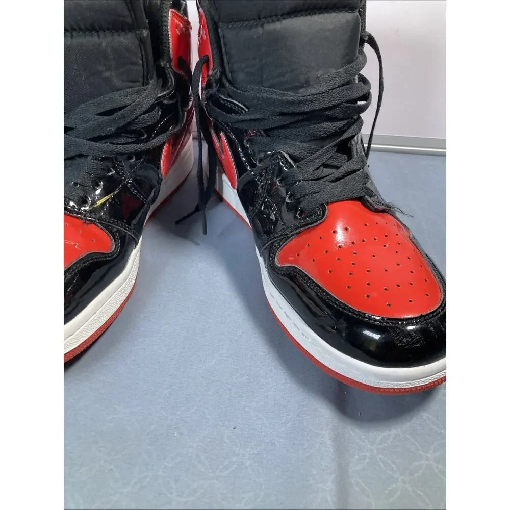 Nike Air Jordan 1 Retro OG High Patent Leather Bred Sneakers Size 9.5